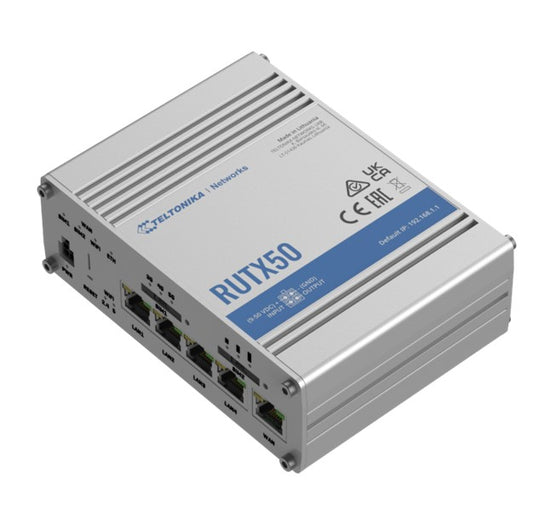 Teltonika Industrial 5G Router, 5G dual SIM cellular, 5 Gigabit Ethernet ports, image 0