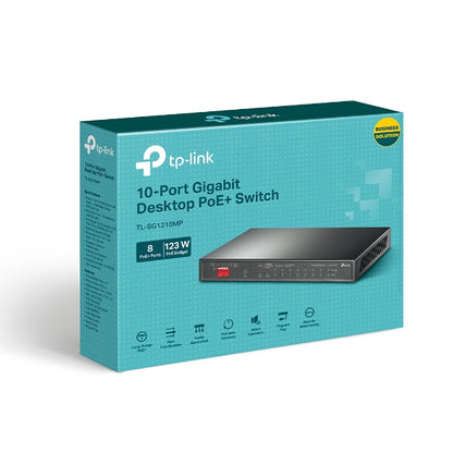 TP-Link TL-SG1210MP 10-Port Gigabit Desktop Switch with 8-Port PoE+PORT: 8× Gig image 0