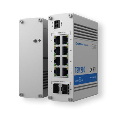 Teltonika Industrial PoE+ Ethernet Switch, 2x SFP ports, 8x PoE+ ports with spee image 2
