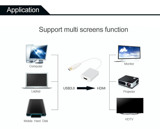 Astrotek USB 3.0 to HDMI Converter Cable Display Graphic Adapter For Windows Lap image 1