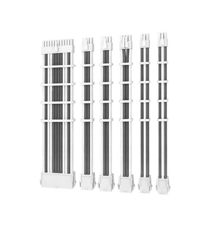 Antec CIP4 Cable Kit White Grey - 6 Pack, 24ATX, 4+4 EPS, 16AWG Thicker, High Pe image 0