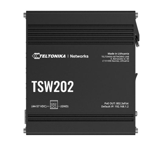 Teltonika TSW202 Managed PoE+ Ethernet Switch, Supports Profinet, 2 SFP Ports, 8 image 1