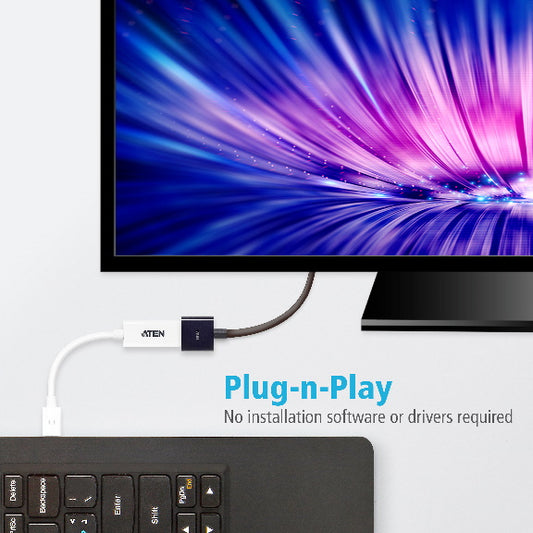 Aten Mini DisplayPort to HDMI Adapter, Supports VGA, SVGA, XGA, SXGA, UXGA and r image 1