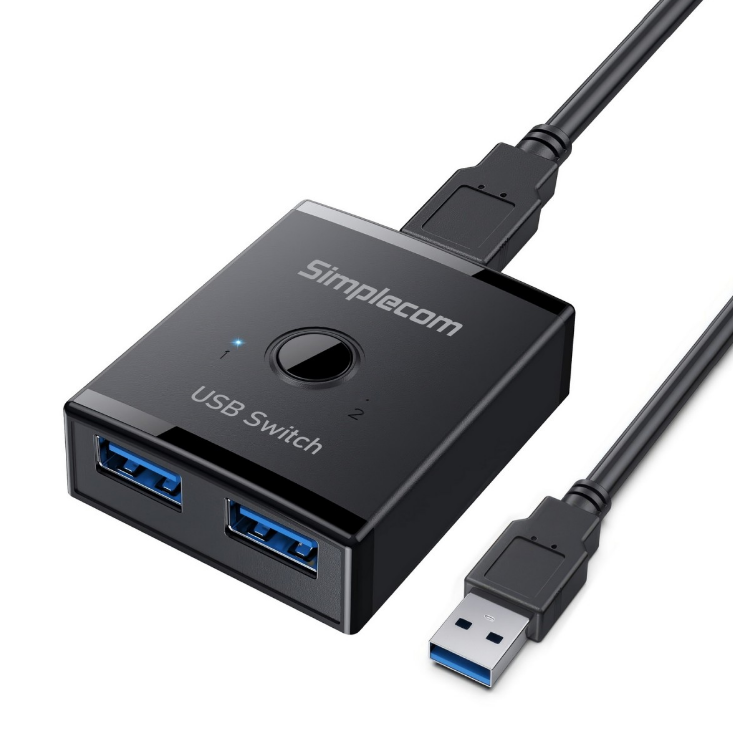Simplecom KM125 Bi-Directional 2-Way USB 3.0 Switch 1 In 2 Out (2 In 1 Out) 5Gbp image 1