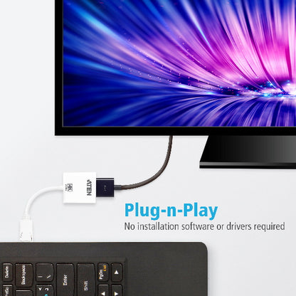 Aten 4K DisplayPort to HDMI Active Adapter, Supports VGA, SVGA, XGA, SXGA, UXGA, image 1