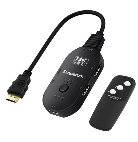 Simplecom CM353 3-Port HDMI 2.1 Switch 3 IN 1 OUT Splitter HDCP 2.3 8K@60Hz image 0