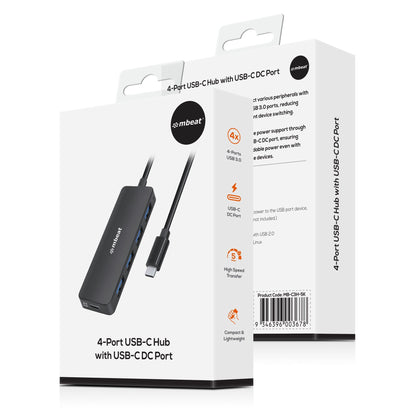 mbeat 4-Port USB-C Hub with USB-C DC Port  Compact and Portable Design  Flexible image 3