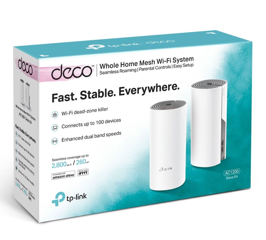 TP-Link Deco E4(2-pack) AC1200 Whole Home Mesh WiFi System~ 260sqm. Over 100 Dev image 2