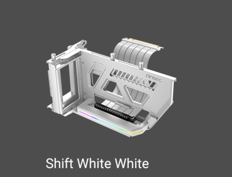 Antec RGB Adjustable Shift PCI Vertical GPU Bracket PCI-E 4.0 Riser Cable white