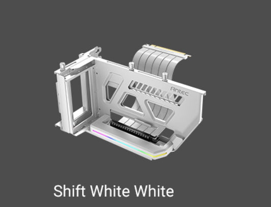 Antec RGB Adjustable Shift PCI Vertical GPU Bracket PCI-E 4.0 Riser Cable white