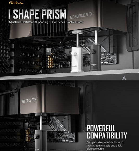 Antec IGPU, VGA Bracket Holder. Solid Construction & durability - White Aluminum