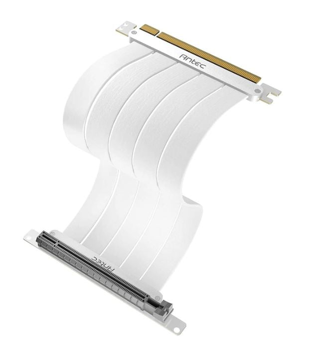 Antec PCIE-4.0 Riser Cable (200mm) White, Up to RTX4090 / 7900XT. High End Gold