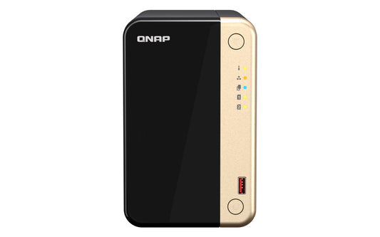 QNAP TS-264-8G 2 Bay desktop NAS 8 GB DDR4 onboard not expandable 2 x 3.5'/2.5' SATA 6Gb/s drive bays 2 x M.2 2280 PCIe Gen 3 x1 slots 2 x 2.5GbE