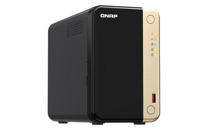 QNAP TS-264-8G 2 Bay desktop NAS 8 GB DDR4 onboard not expandable 2 x 3.5'/2.5' SATA 6Gb/s drive bays 2 x M.2 2280 PCIe Gen 3 x1 slots 2 x 2.5GbE