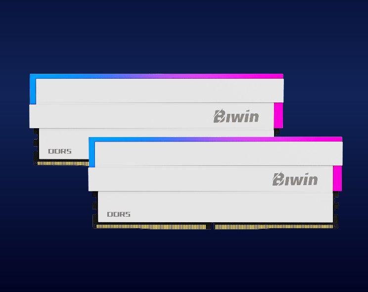 BIWIN DDR5 Memory DW100 RGB Memory 6000mhz 32GB (16GB*2) CL30-38-38-76 1.35V  WHITE B5DW100326030ER2G-CW001