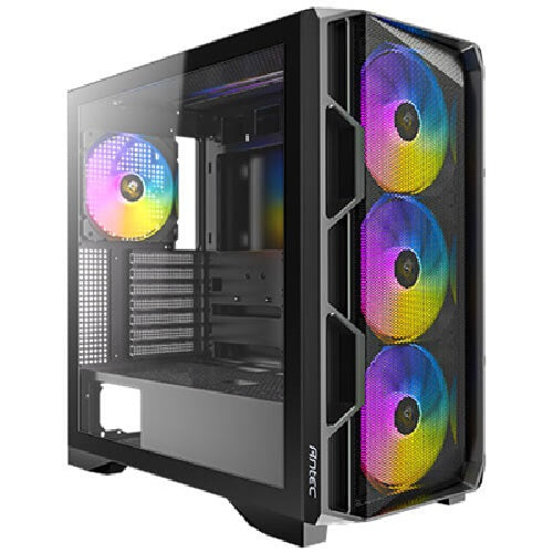 Antec AX1000 ARGB - Black, E-ATX/ATX/Micro-ATX/ITX, TG, Mesh Front, 4x140mm ARGB PWM Fans, 360mm Rad, 420mm GPU, USB-C Gen2, 1Yr Wty