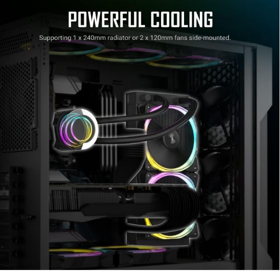 Antec AX90 ATX, 2x 360mm Radiator Support, 4x ARGB 12CM Fans 3x Front & 1x Rear