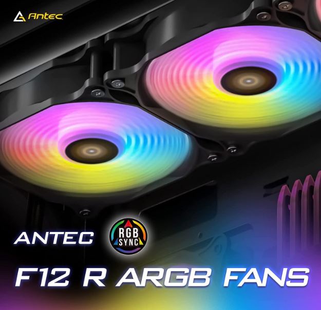 Antec F12 Racing ARGB 3 Pack w/ ARGB and PWM Controller. Full Spectrum ARGB lighting and efficient cooling. Visual appealing 120mm x 3 Case Fan.(LS)