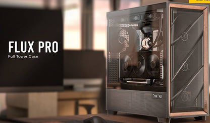 Antec FLUX PRO, E-ATX, Premium Walnut, Iunity Temperature Disp. CPU and GPU LED