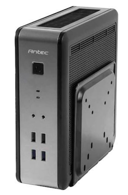 Antec ISK110-VESA Mini-ITX Slim PC Case — External 90W PSU, 2x USB 3.0, VESA Mountable