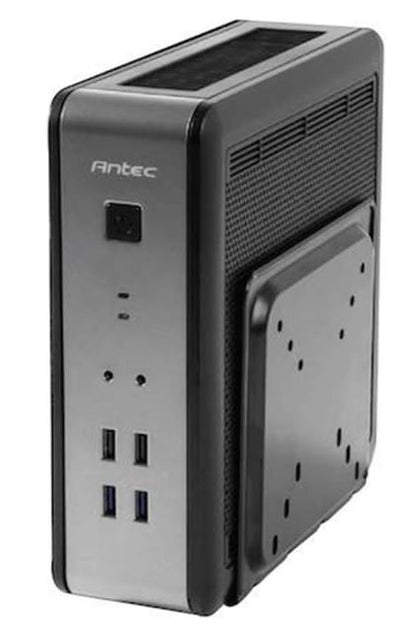 Antec ISK110-VESA Mini-ITX Slim PC Case — External 90W PSU, 2x USB 3.0, VESA Mountable