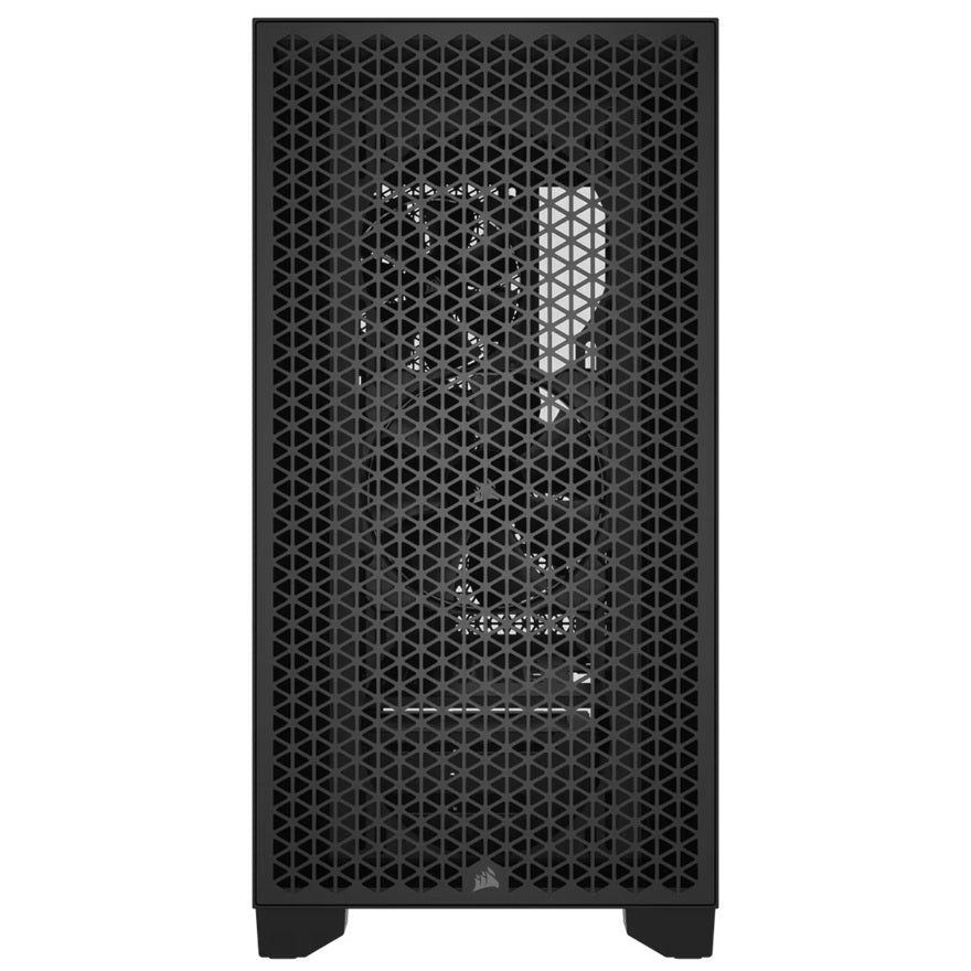 Corsair 3000D AIRFLOW Mid-Tower PC Case - Black, ATX, 360mm GPU, 170mm CPU cooler, 220mm PSU, 360mm rad, 2x SP120, 2x USB-C 3.2 Gen 1