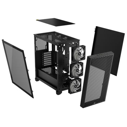 Corsair 3000D RGB AIRFLOW Mid-Tower PC Case - Black, ATX, 360 GPU, 170 CPU cooler, 220 PSU, 3x AR120 RGB, 2x USB-A 3.2 Gen 1