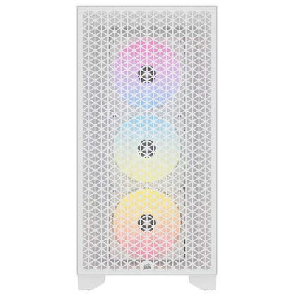 Corsair 3000D RGB AIRFLOW Mid-Tower PC Case - White, ATX, 360 GPU, 170 CPU cooler, 220 PSU, 3x AR120 RGB, 2x USB-A Gen 1