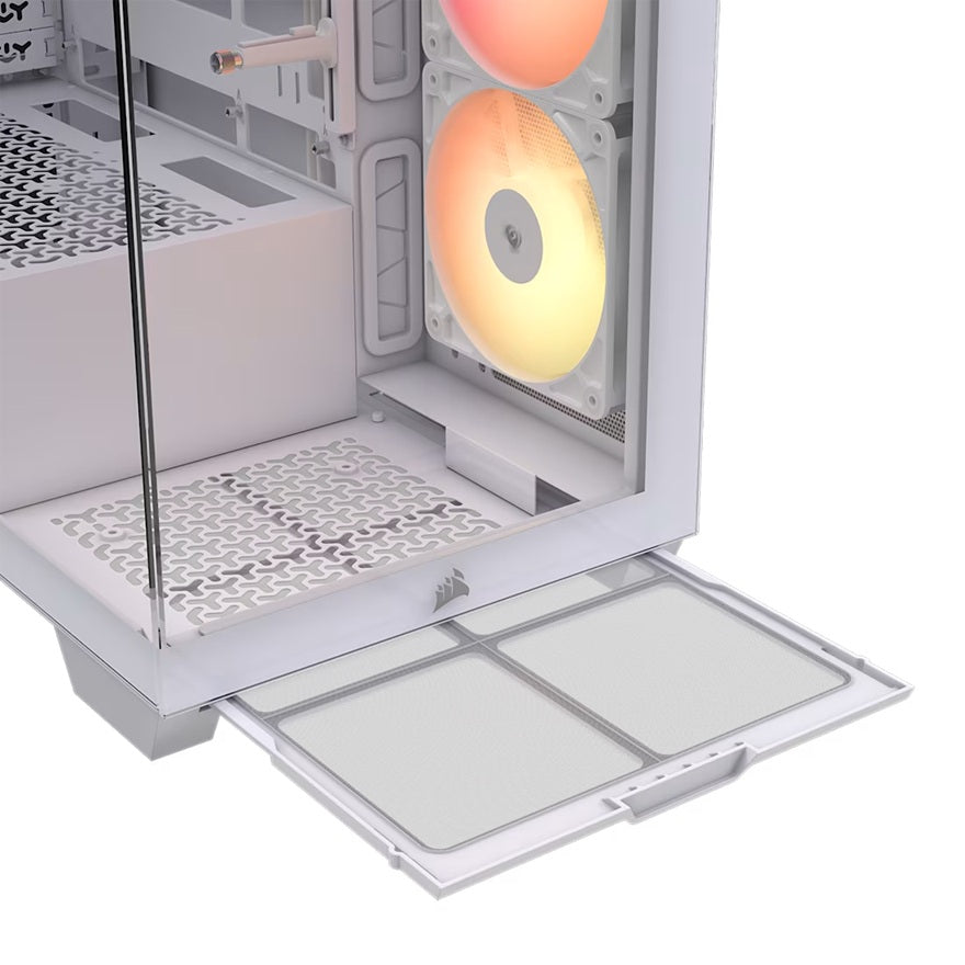 Corsair 3500X RS-R ARGB Mid-Tower PC Case - White, E-ATX Support, Side 360mm Rad, Tempered Glass, USB-C, 2x SSD, 2x HDD, 425mm GPU, RS ARGB Fans