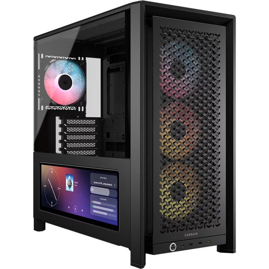 Corsair FRAME 4000D LCD RS ARGB Premium Mid-Tower PC Case - Black, ATX/E-ATX, TG panel, LCD, 430mm GPU, 170mm CPU clr, 360mm rad, USB-C, 2yr wty