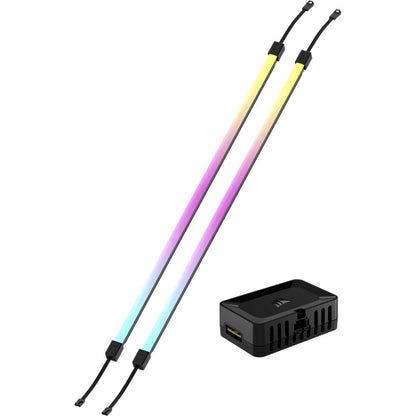 Corsair iCUE LINK LS350 Aurora RGB Light Strips - 350mm Kit â€“ 350Ã—10Ã—10mm, magnetic mount, black, addressable LEDs