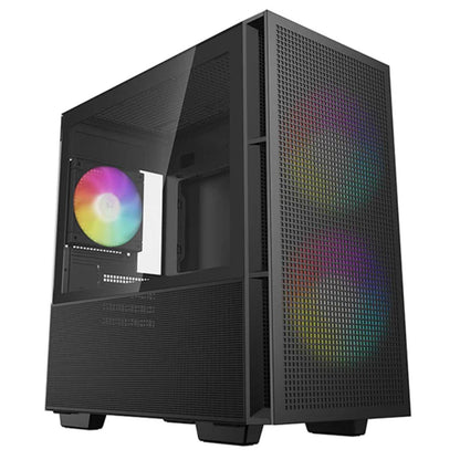 DeepCool CH360 Black Micro ATX Case, Tempered Glass Window, 1x USB 3.0, 1x USB-C