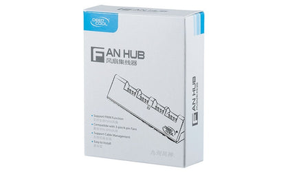 DeepCool FH-04 4 Port Fan Hub, Compatible With 12V 3PIN/4PIN Fans, 550mm, Extend