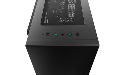 DeepCool MACUBE 110 Black Minimalistic Micro-ATX Case, Magnetic Tempered Glass Panel, Removable Drive Cage, Adjustable GPU Holder, 1xPreinstalled Fan