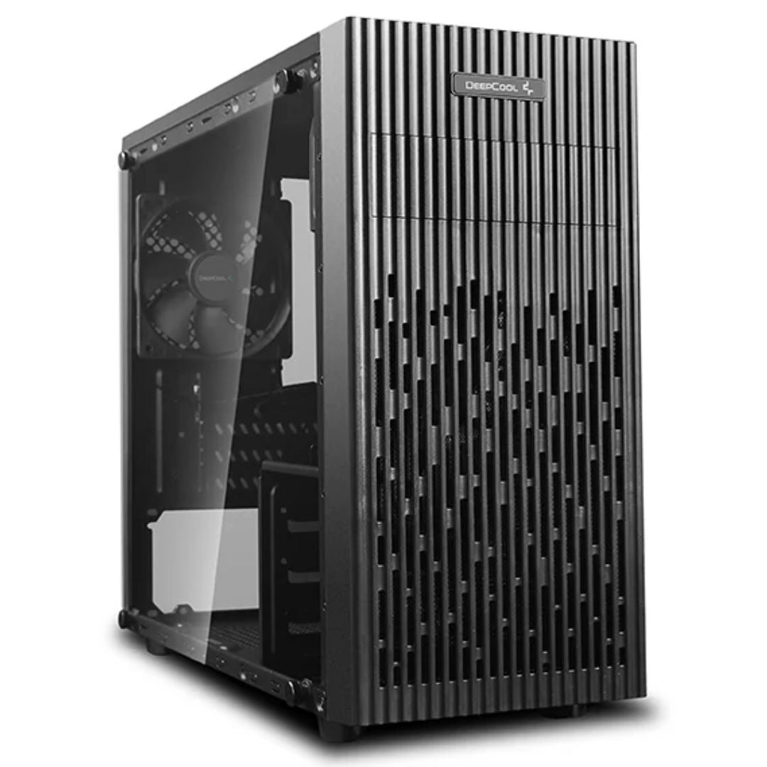 DeepCool MATREXX 30 Full Tempered Glass Side Panel M-ATX Case, 1x 120mm Black Fa