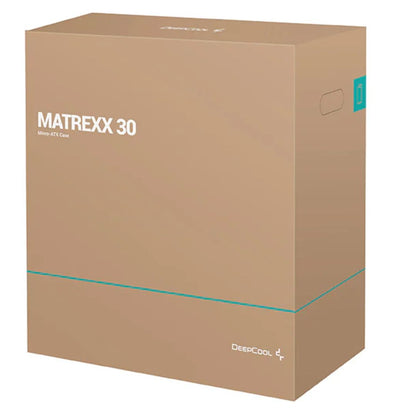 DeepCool MATREXX 30 Full Tempered Glass Side Panel M-ATX Case, 1x 120mm Black Fa