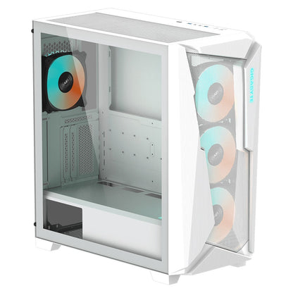 Gigabyte C301 RGB Tempered Glass E-ATX White Mid Tower Gaming Chassis  2x3.5' 2x