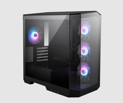 MSI MAG PANO 100R PZ BLACK Mid Tower, 2 x USB 5Gbps , 1x USB C 20Gbps, 1 x Audio-Out / Mic,, 3x 2.5', 2x 3.5',