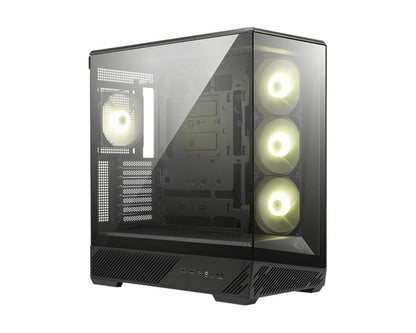 MSI MAG PANO 130R PZ -BLACK â€“ ATX/mATX/ITX, 400mm GPU, 165mm CPU, 7 slots, 6Ã—120mm, 360 rad top/side, 2Ã—USB-A, 1Ã—USB-C 20Gbps, 460Ã—232Ã—490mm, 8.37kg