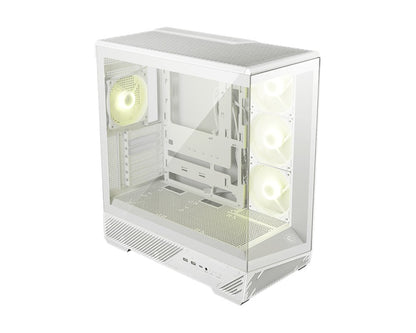 MSI MAG PANO 130R PZ -WHITE â€“ ATX/mATX/ITX, 400mm GPU, 165mm CPU, 7 slots, 6Ã—120mm, 360 rad top/side, 2Ã—USB-A, 1Ã—USB-C 20Gbps, 460Ã—232Ã—490mm, 8.37kg