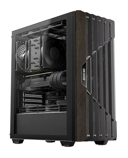 OKINOS C5 Oak Wood ATX, Type-C ,4 x 120mm 3Pin Non-PWM CaseFans Preinstalled ,Te