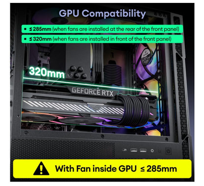 OKINO Cypres 3 ARGB Micro ATX Case, 4 × 120mm ARGB Non-PWM Case Fans Pre-Instal