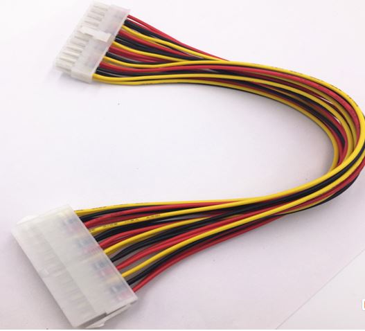 8ware 24 Pin ATX Power Supply Extension Cable Sleeved 30cm Male to Female (20+4