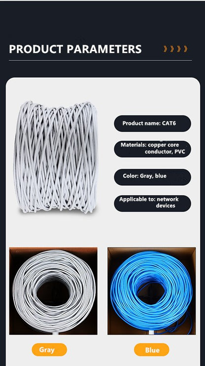 8ware CAT6 UTP Cable 305m Roll - Grey White Full 0.55mm Copper UTP stranded Ethe