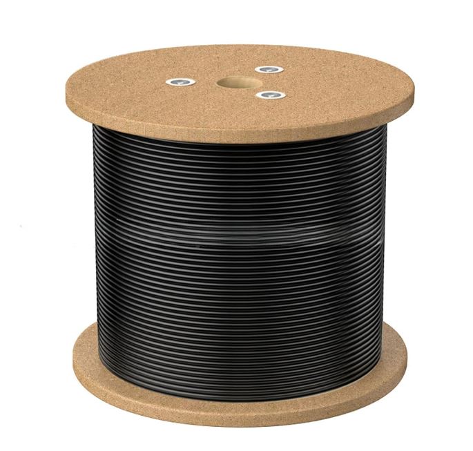 8Ware 305m CAT6A UTP LAN Network Cable Roll 24AWG PVE HDPE 7.4mm UV Stabilised Jacket Wooden Reel Outdoor Black