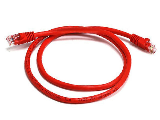 8Ware CAT6A Ethernet Patch Cable 1m — Red, RJ45, UTP