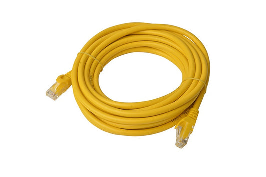 8Ware CAT6A Ethernet Patch Cable 5m — Yellow, RJ45, UTP