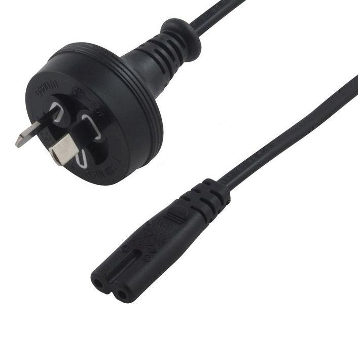 8Ware 2 Pin Core Power Cable 2m AU Plug 240v to IEC C7 figure eight Female Appli