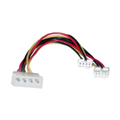 8Ware Molex Power Splitter Cable 20cm — 2x 3.5" to 1x 5.25" Female to Male