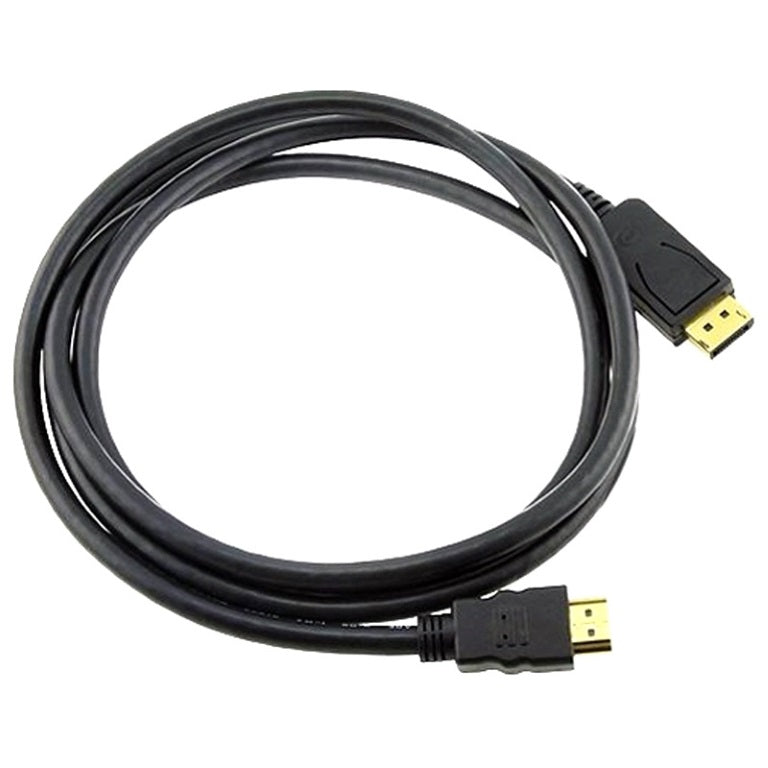 8Ware DisplayPort to HDMI Cable 2m — 20-Pin DP Male to 19-Pin HDMI Male, Gold-Plated